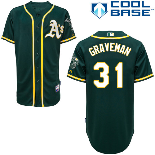 Kendall Graveman #31 Youth Baseball Jersey-Oakland Athletics Authentic Alternate Green Cool Base MLB Jersey